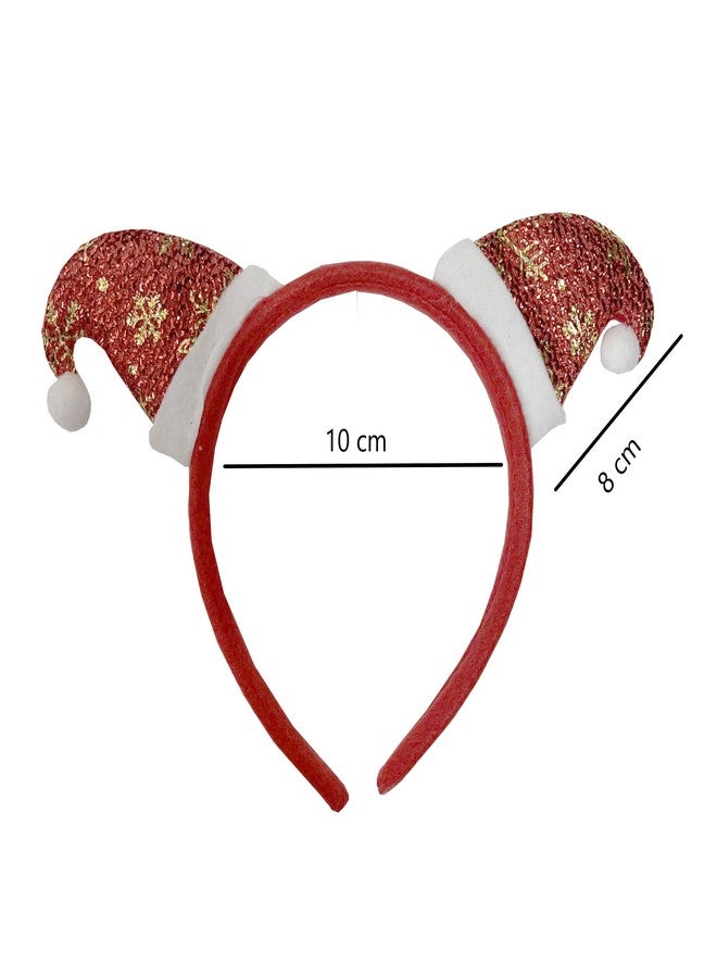 INFISPACE Sequin Double Mini Santa Hat Headband, Dress Up Photo Booth Accessories for Christmas Party for Adults & Kids (2) - Image 2